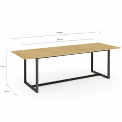 IDMarket Table à manger industrielle extensible bois et métal 8-12 personnes* Tables|Tables Et Chaises
