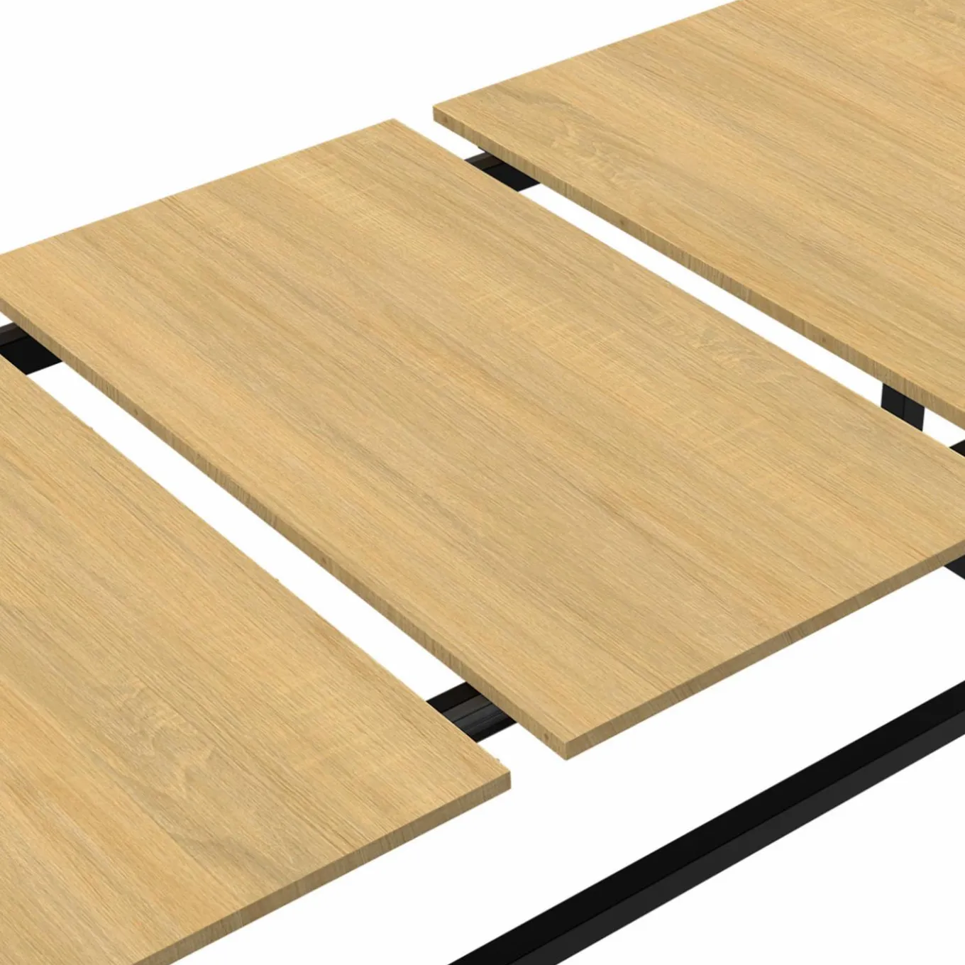 IDMarket Table à manger industrielle extensible bois et métal 8-12 personnes* Tables|Tables Et Chaises