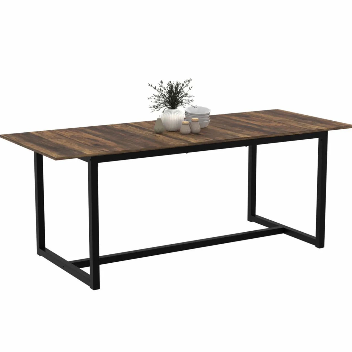 IDMarket Table à manger industrielle rectangle extensible 6-10 personnes* Collection Vintage|Tables