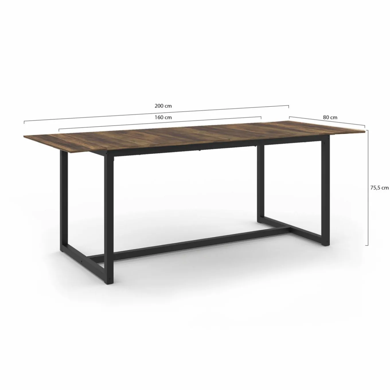 IDMarket Table à manger industrielle rectangle extensible 6-10 personnes* Collection Vintage|Tables