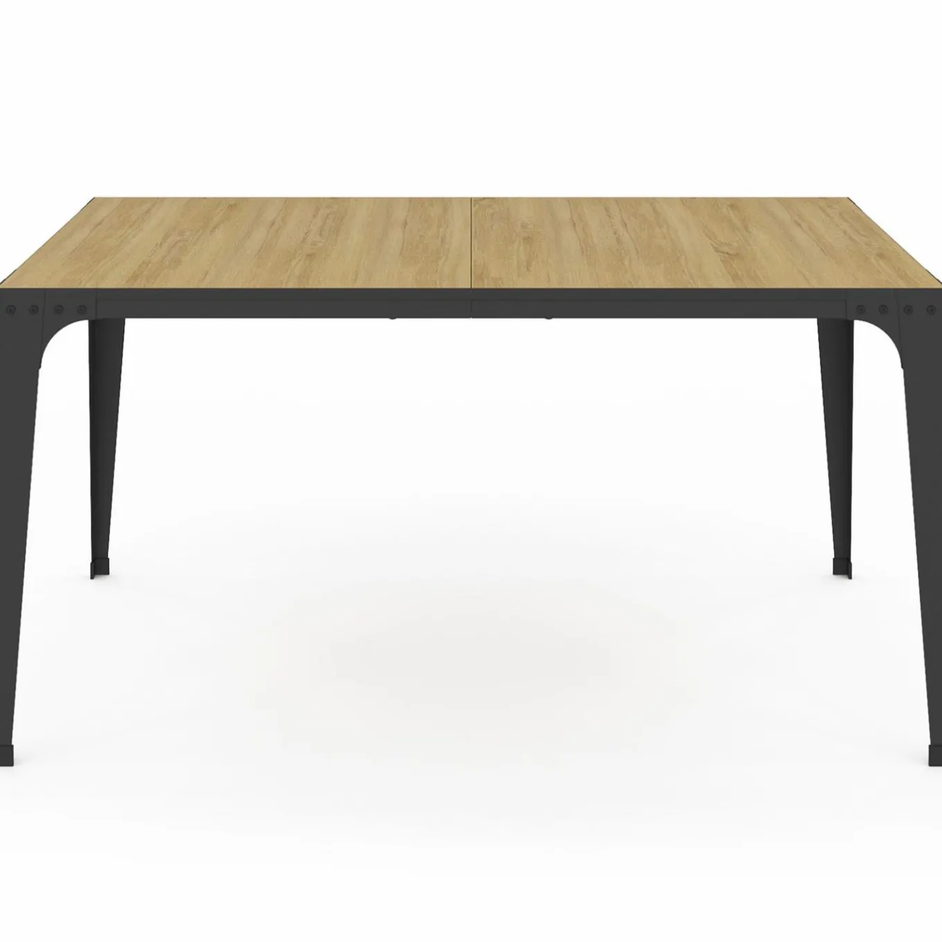 IDMarket Table à manger industrielle bois et noir 8 personnes* Tables|Tables Et Chaises