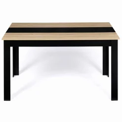 IDMarket Table à manger noire et imitation hêtre pour 6 personnes* Collection Design|Collection Contemporaine