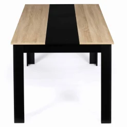 IDMarket Table à manger noire et imitation hêtre pour 6 personnes* Collection Design|Collection Contemporaine