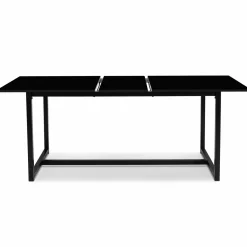 IDMarket Table à manger noire extensible style industriel* Collection Design|Collection Moderne