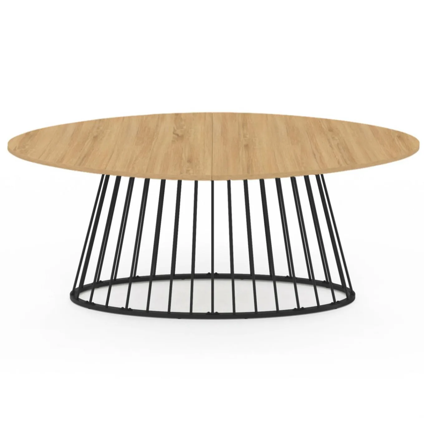 IDMarket Table à manger ovale 10 personnes bois et métal noir* Tables Et Chaises|Tables