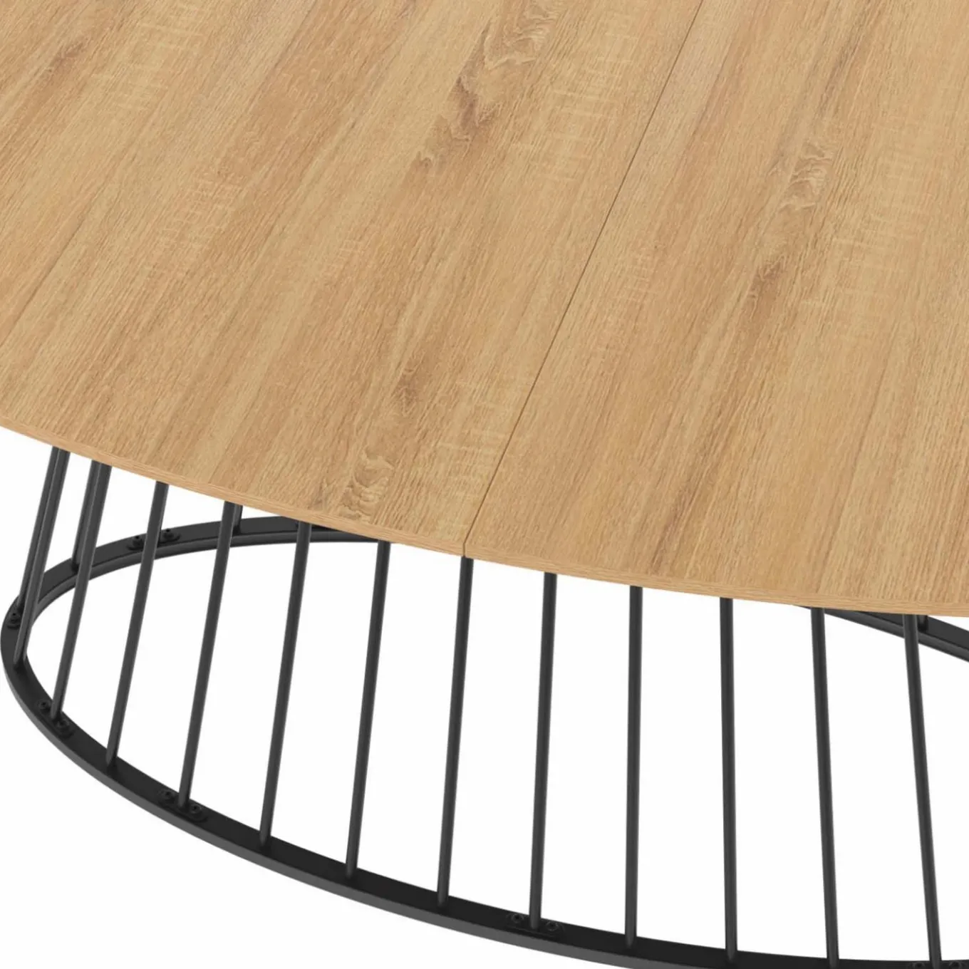 IDMarket Table à manger ovale 10 personnes bois et métal noir* Tables Et Chaises|Tables