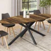 IDMarket Table à manger ovale 10 personnes 200 cm pied araignée noir et plateau bois foncé* Collection Vintage|Salle À Manger Complète