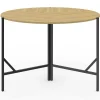 IDMarket Table à manger pliante ronde 4 personnes 110 cm bois et noir style industriel* Tables Et Chaises|Tables