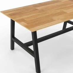 IDMarket Table à manger rectangle 6 personnes bois et métal 160 cm* Tables|Tables Et Chaises