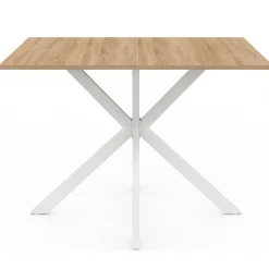 IDMarket Table à manger rectangle plateau bois 110 cm pied araignée blanc 6 personnes* Tables|Collection Industrielle