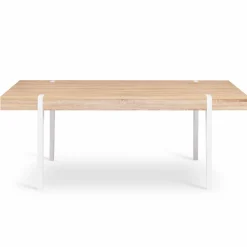 IDMarket Table à manger rectangulaire 10 personnes 200 cm bois et pieds épingle blanc* Meubles En Bois|Tables