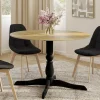 IDMarket Table à manger ronde 4-6 personnes 110cm bois façon hêtre et noir* Tables Et Chaises|Tables