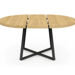 IDMarket Table à manger ronde bois et noir 4-8 personnes* Tables|Salle À Manger Complète