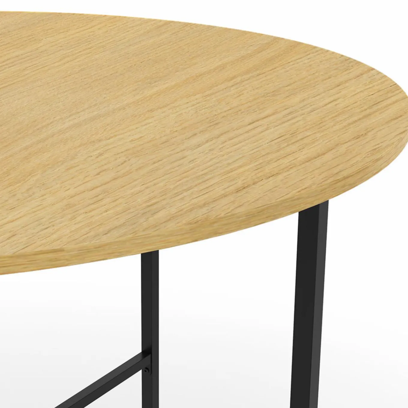 IDMarket Table à manger ronde bois et métal 110 cm 4 personnes* Tables|Tables Et Chaises