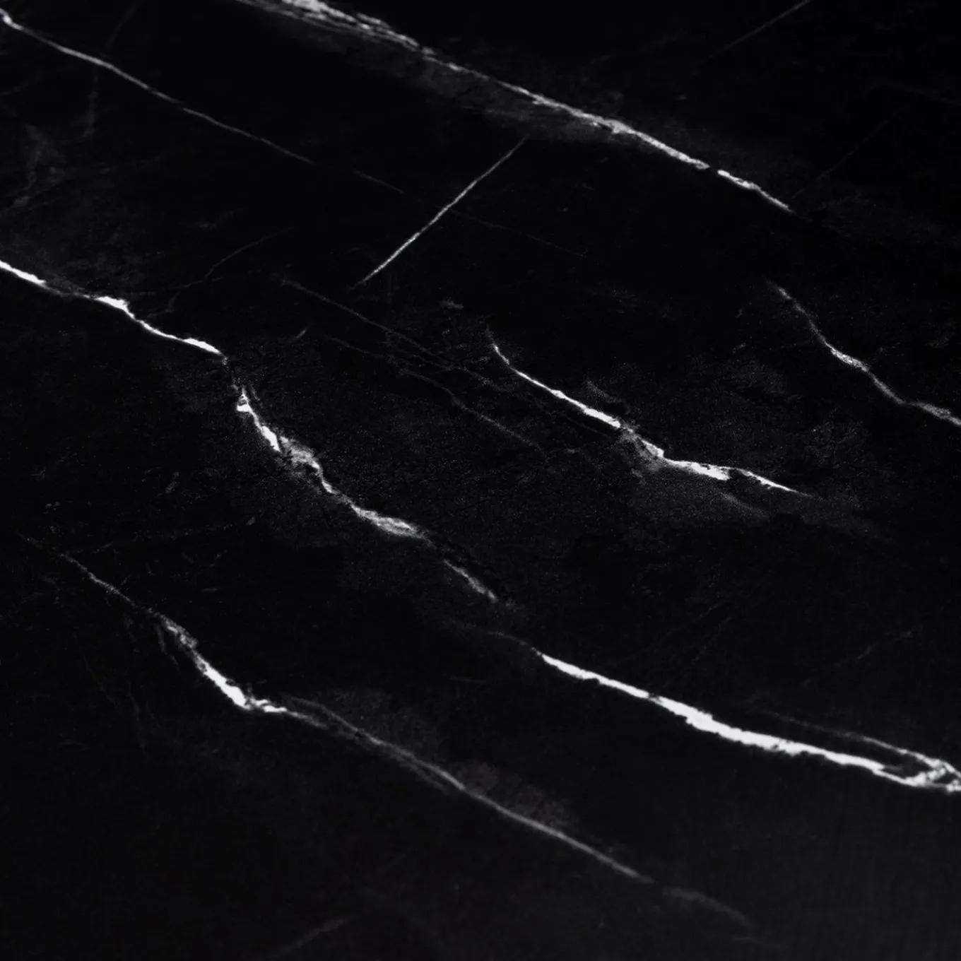 IDMarket Table à manger ronde effet marbre noir pied araignée métal noir* Collection Design|Tables