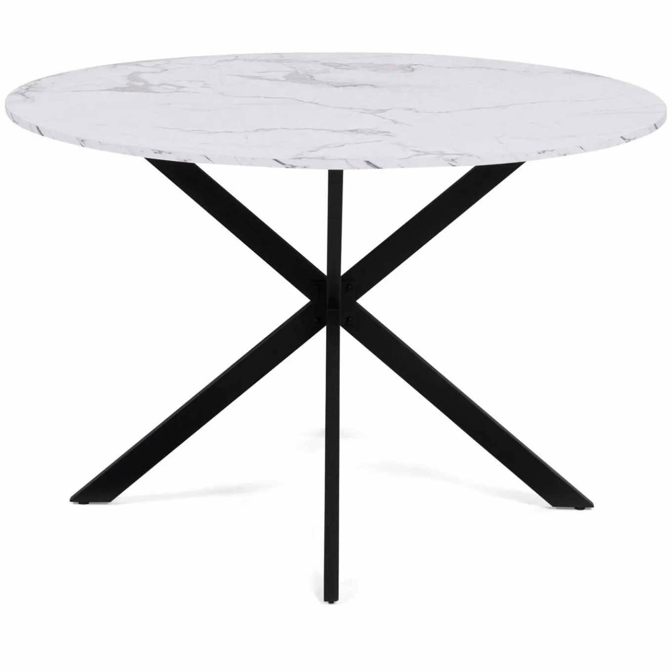 IDMarket Table à manger ronde effet marbre blanc 4-6 personnes* Collection Design|Collection Moderne