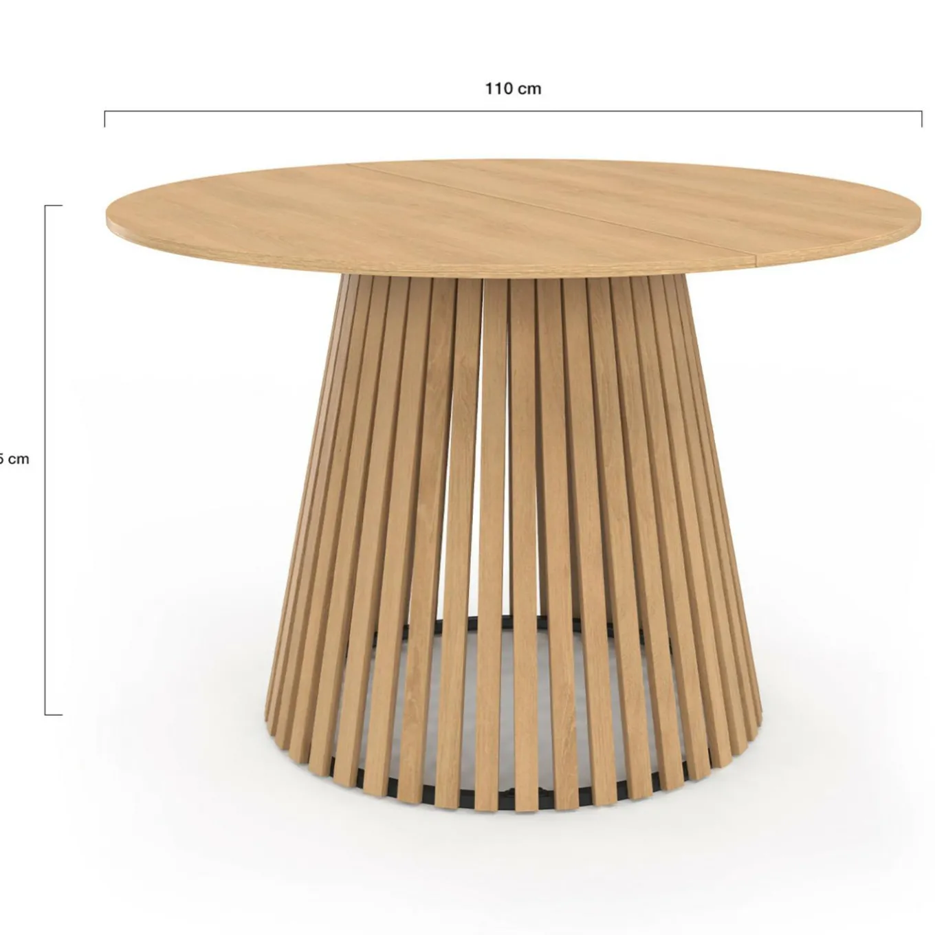 IDMarket Table à manger ronde en bois 6 personnes pied en lattes plateau bois* Tables|Salle À Manger Complète