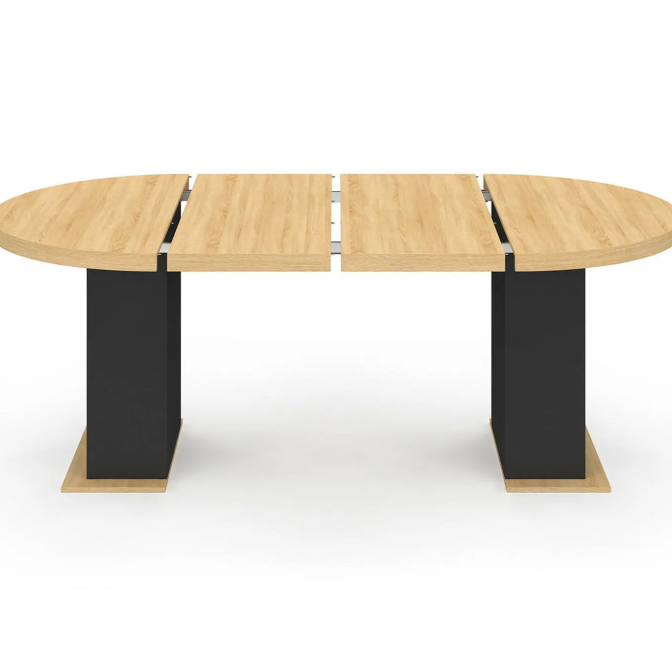 IDMarket Table à manger ronde extensible 110-200 cm 4-10 personnes bois et noir style moderne* Collection Contemporaine|Tables
