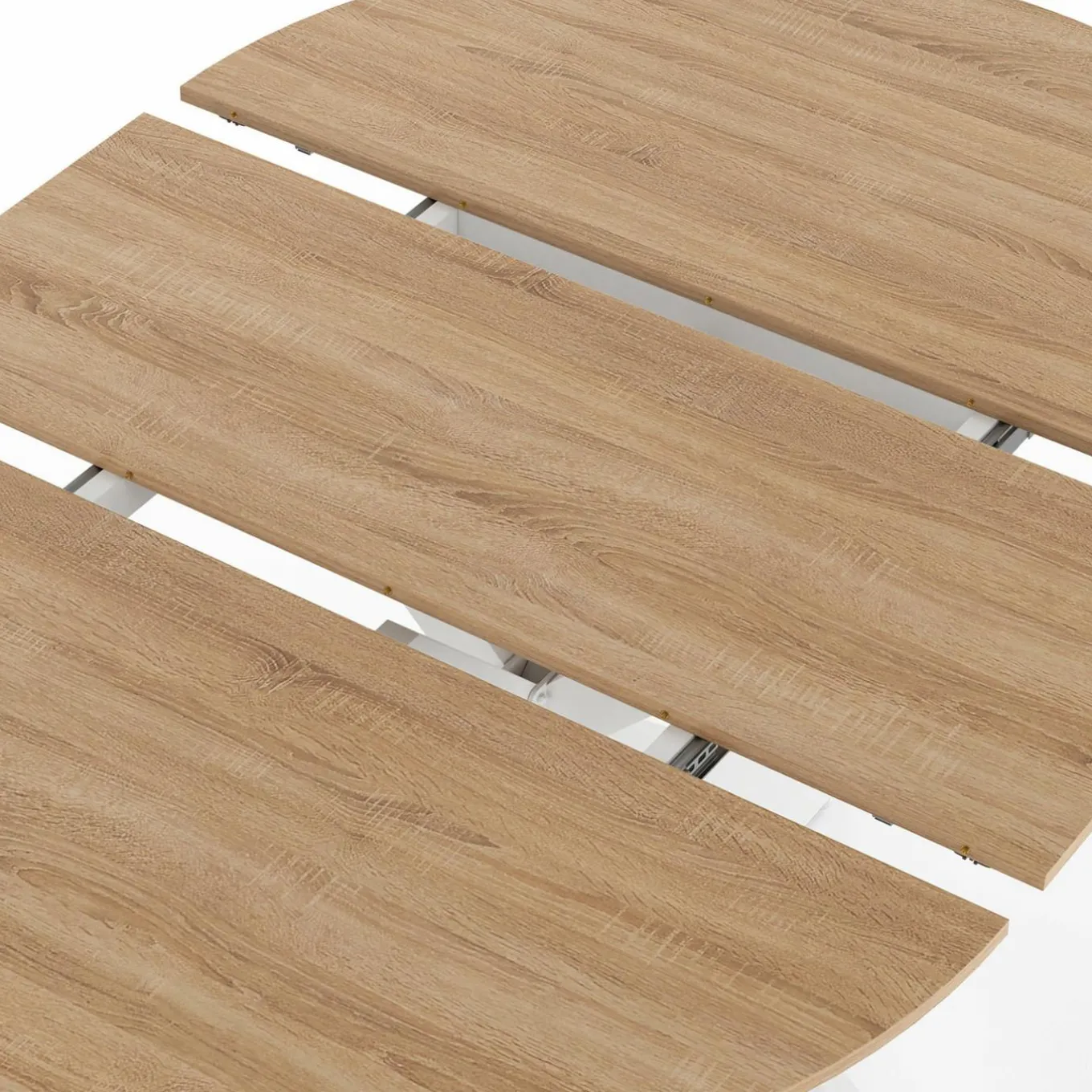 IDMarket Table à manger ronde extensible bois et blanc 110-150 cm 4-8 personnes pied araignée* Tables