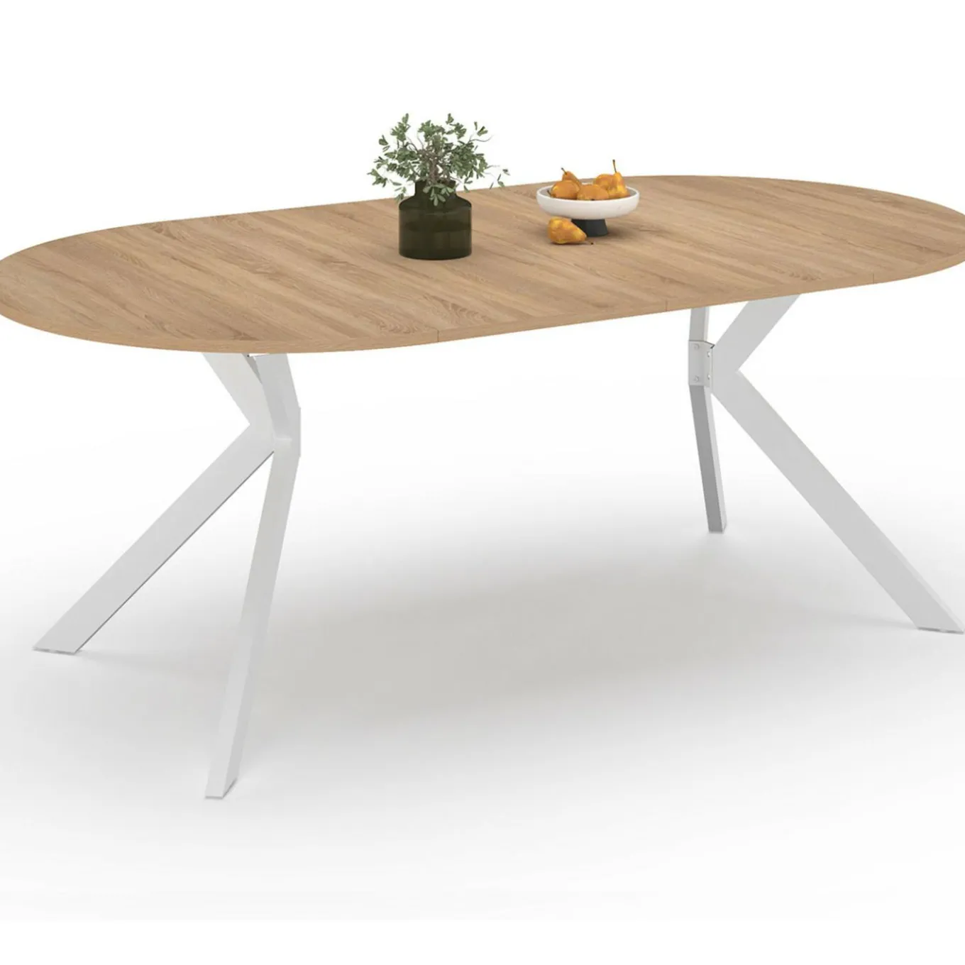 IDMarket Table à manger ronde extensible 110-200 cm 4-10 personnes bois et blanc pied araignée* Tables|Tables Et Chaises