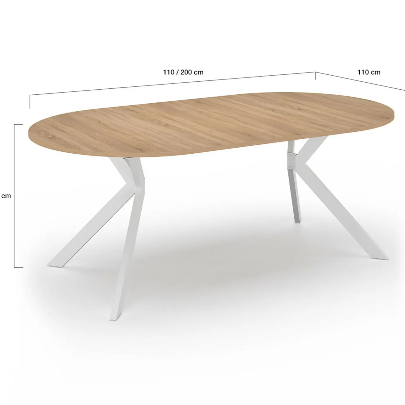 IDMarket Table à manger ronde extensible 110-200 cm 4-10 personnes bois et blanc pied araignée* Tables|Tables Et Chaises