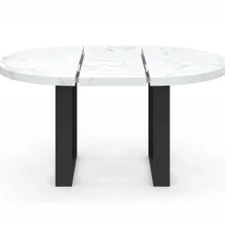 IDMarket Table à manger ronde extensible de 110-150 cm pour 4 à 6 personnes à l’effet marbre* Tables|Tables Et Chaises