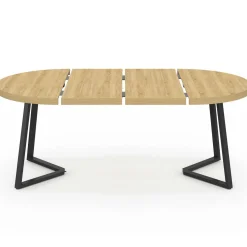 IDMarket Table à manger ronde extensible 110-200 cm 4-10 personnes en bois et pieds noirs* Salle À Manger Complète|Tables Et Chaises