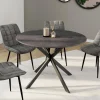 IDMarket Table à manger ronde plateau effet béton 110 cm pied araignée gris anthracite 6 personnes* Meubles En Bois|Collection Moderne
