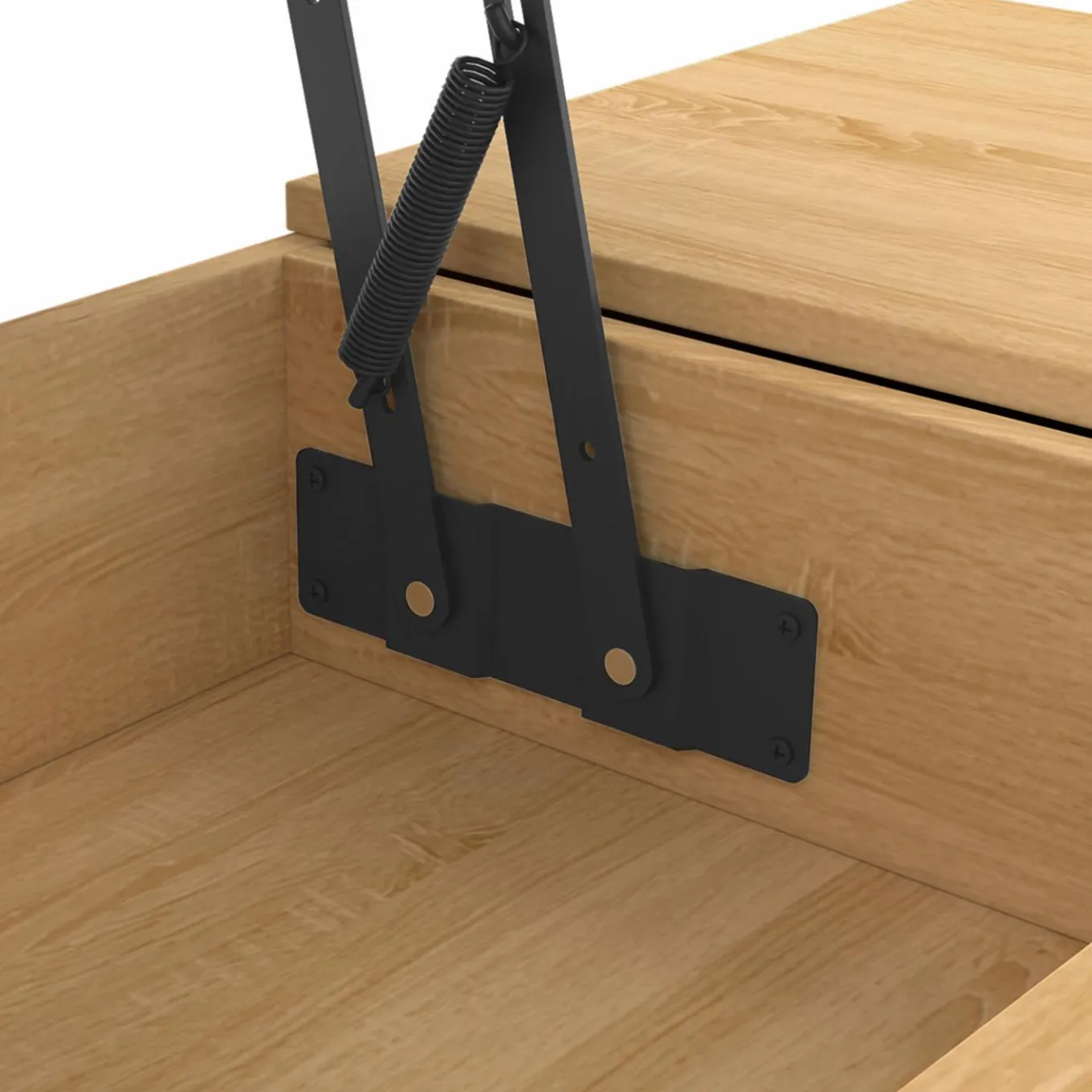 IDMarket Table basse 2 plateaux relevables bois et blanc* Tables Basses|Salon Complet