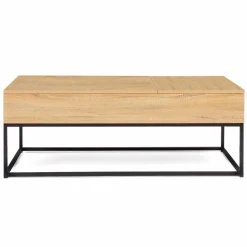 IDMarket Table basse avec 2 plateaux relevables style industriel* Meubles Bas|Collection Industrielle