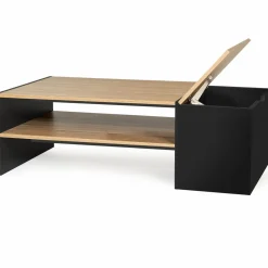 IDMarket Table basse avec bar bois et noir* Meubles Noirs|Collection Design