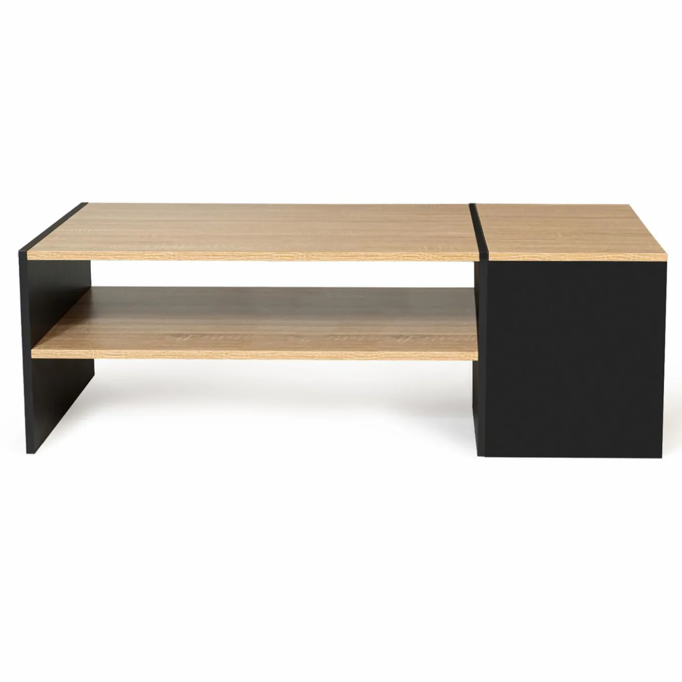 IDMarket Table basse avec bar bois et noir* Meubles Noirs|Collection Design