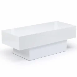 IDMarket Table basse blanc brillant* Meubles Bas|Meubles Blancs