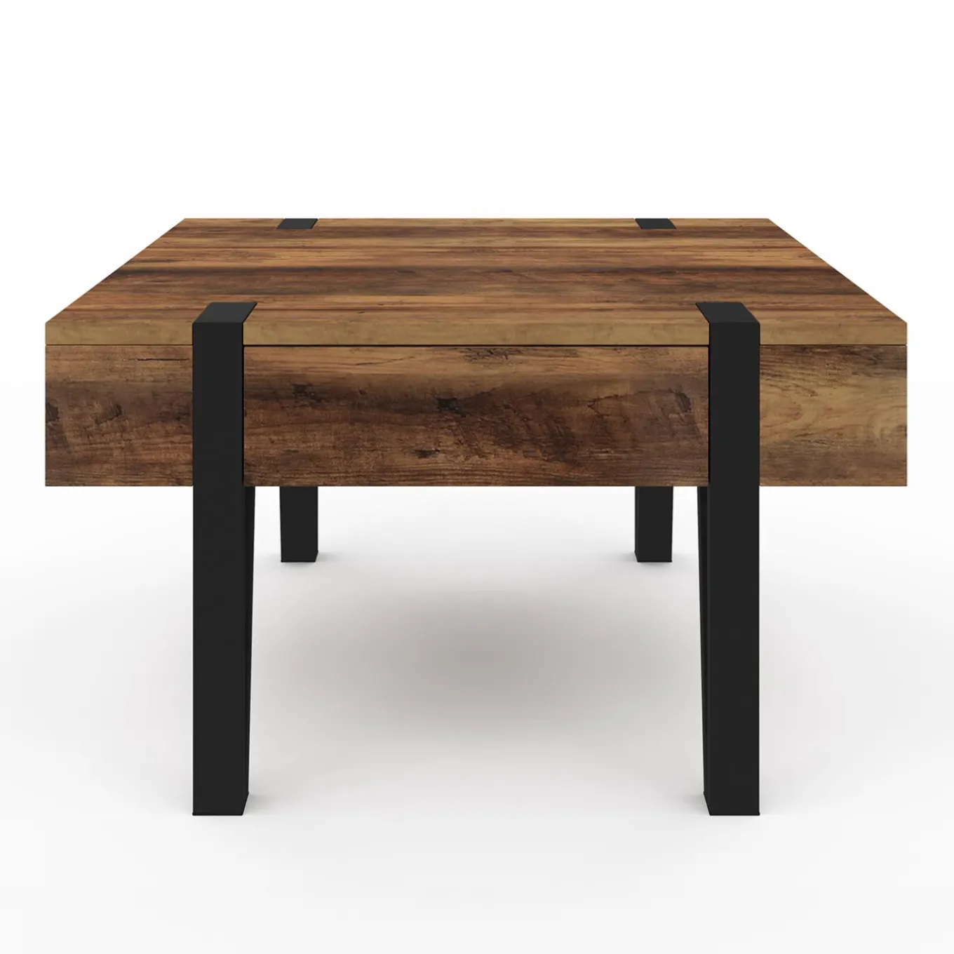 IDMarket Table basse carrée 1 tiroir et pied épingle* Meubles En Bois|Tables Basses