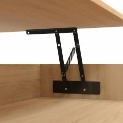 IDMarket Table basse carrée bois et noir avec plateau relevable* Collection Moderne|Meubles Bas