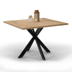 IDMarket Table basse carrée pied araignée 70 cm bois et noir* Tables Basses