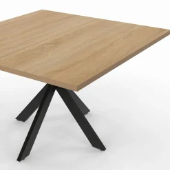 IDMarket Table basse carrée pied araignée 70 cm bois et noir* Tables Basses