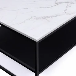 IDMarket Table basse effet marbre double plateau* Collection Design|Collection Moderne