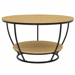IDMarket Table basse filaire ronde double plateau* Collection Industrielle|Salon Complet