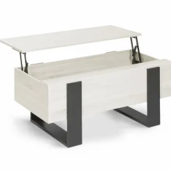 IDMarket Table basse industrielle relevable bois gris* Collection Design|Collection Moderne