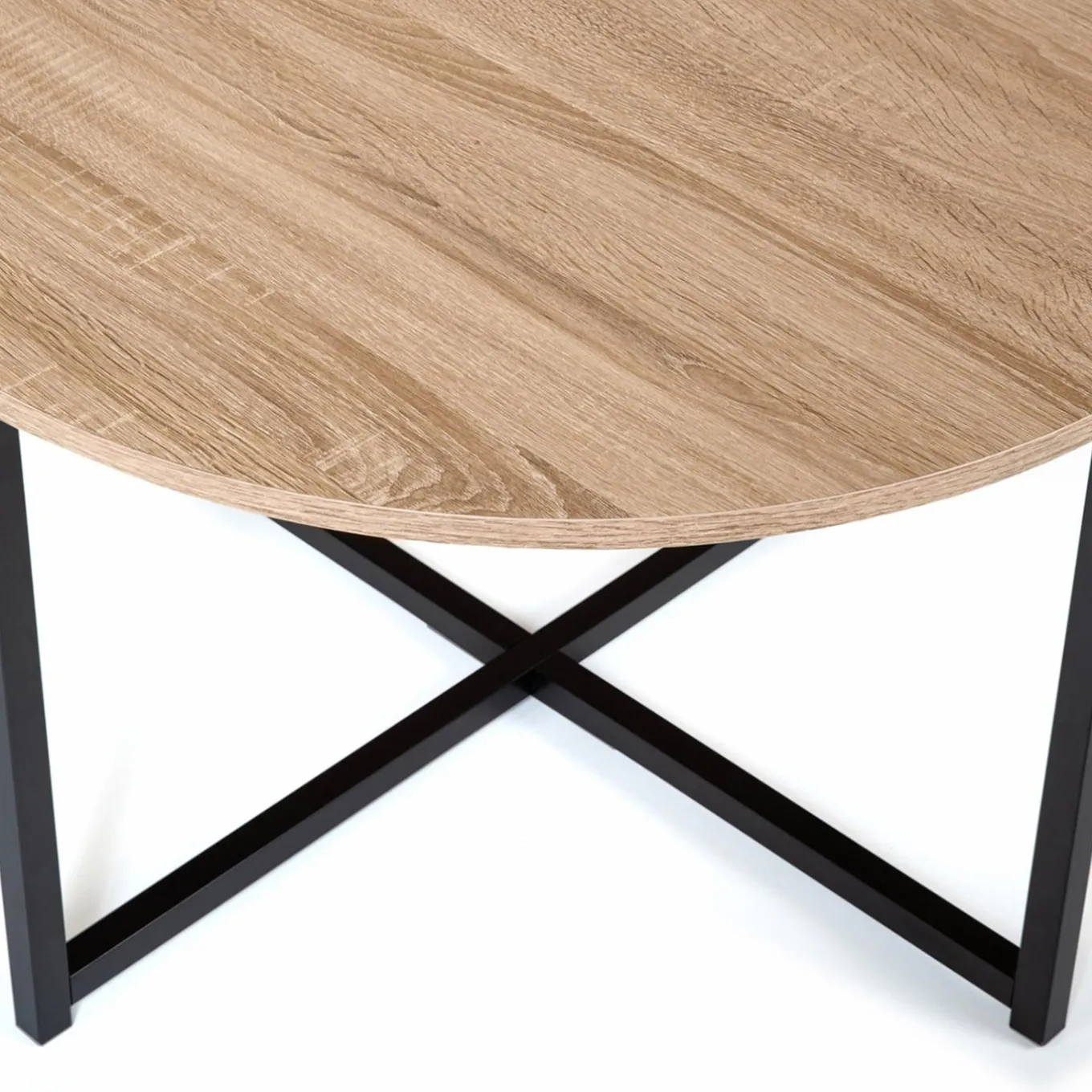 IDMarket Table basse industrielle ronde bois et métal* Meubles En Bois|Collection Industrielle