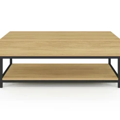 IDMarket Table basse industrielle plateau relevable avec étagère* Meubles Bas|Meubles En Bois