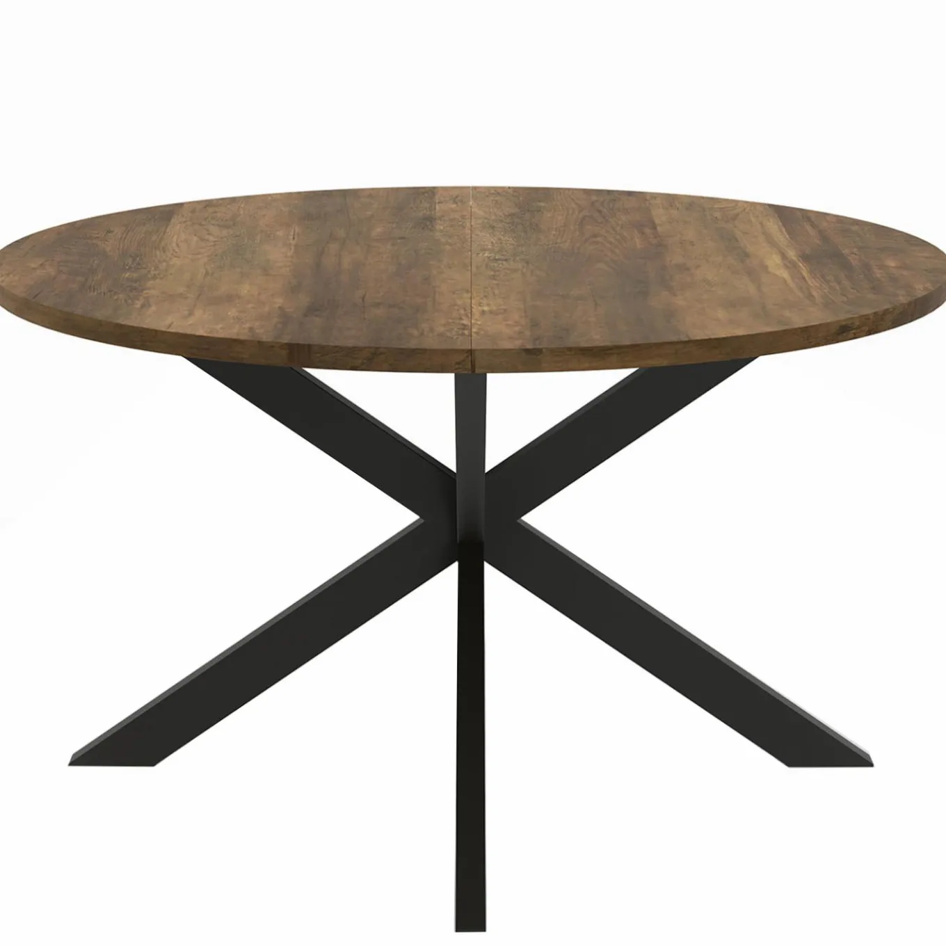 IDMarket Table basse industrielle ronde 70 cm pied araignée noir bois foncé* Meubles Bas|Collection Vintage
