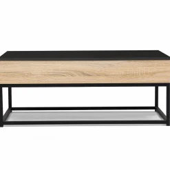 IDMarket Table basse industrielle avec plateau relevable noir* Collection Industrielle|Salon Complet