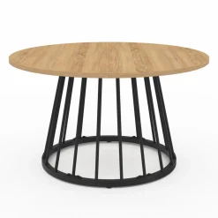 IDMarket Table basse industrielle ronde 70 cm bois et métal* Meubles Bas|Salon Complet