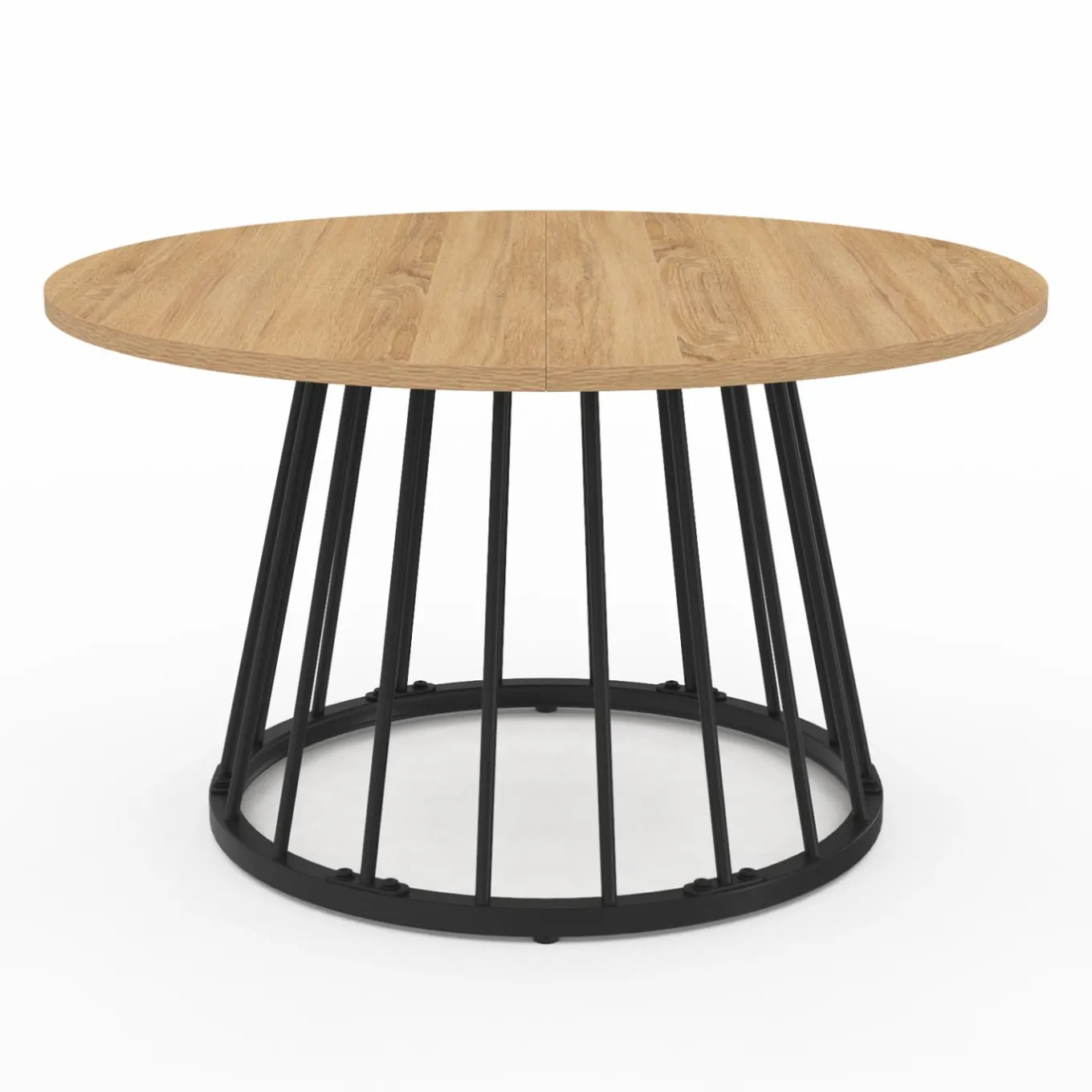 IDMarket Table basse industrielle ronde 70 cm bois et métal* Meubles Bas|Salon Complet