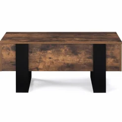 IDMarket Table basse industrielle relevable bois effet vieilli et noir* Meubles En Bois|Collection Design