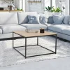 IDMarket Table basse métal industriel carrée* Collection Industrielle|Salon Complet