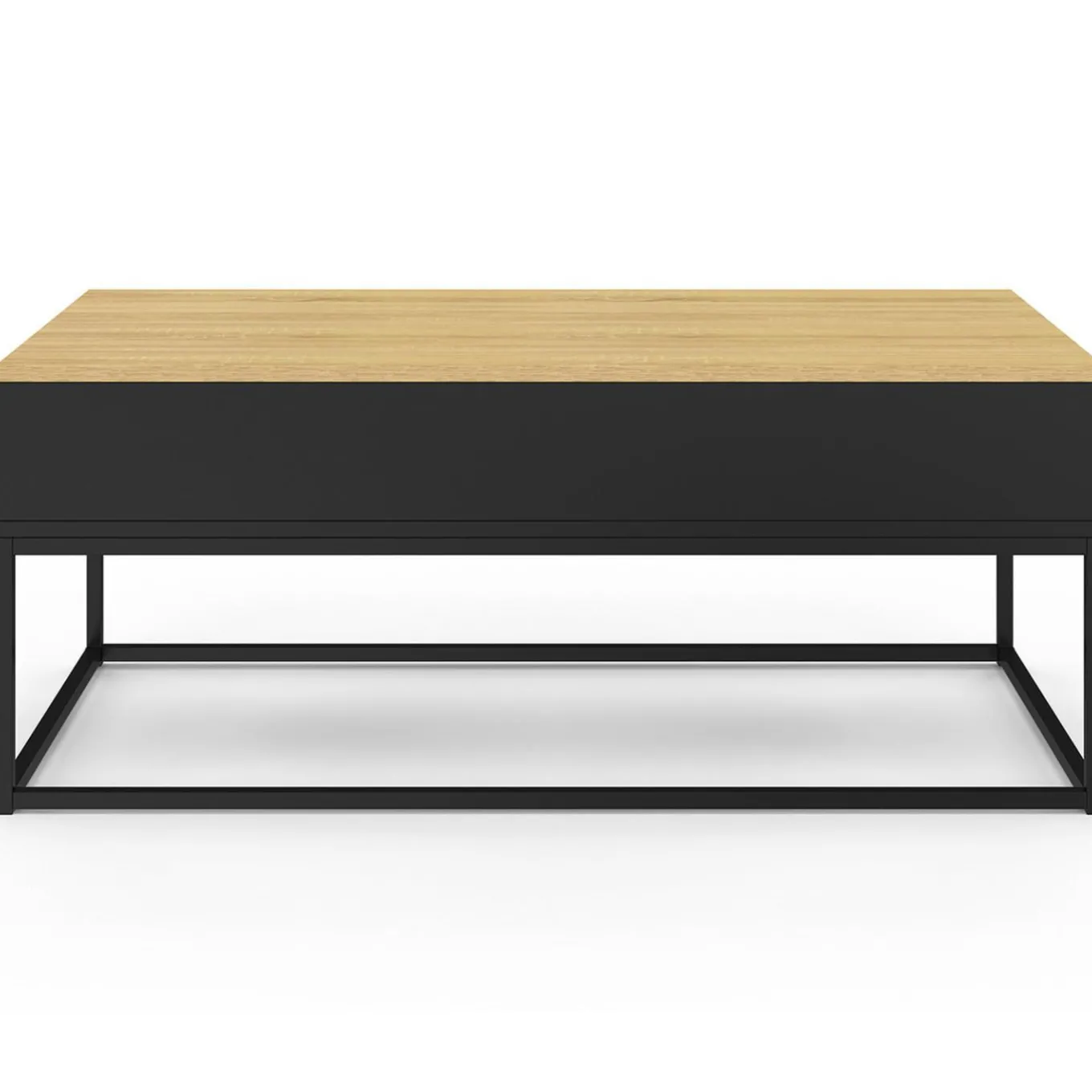 IDMarket Table basse noire style industriel avec plateau relevable en bois façon hêtre* Meubles En Bois|Collection Industrielle