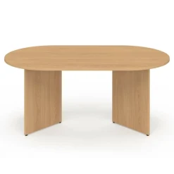 IDMarket Table basse ovale 110 cm bois effet hêtre* Meubles En Bois|Tables Basses
